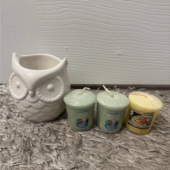 Yankee Candle Other - Yankee Candle Owl Candle Holder Set!